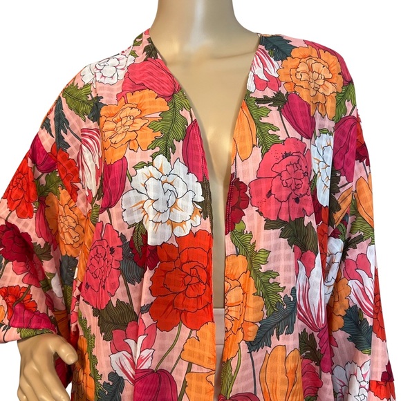 Trina Turk Size L/XL  NWT. Sunny Bloom Open Front Beach Cover Up (0383) - Picture 4 of 8